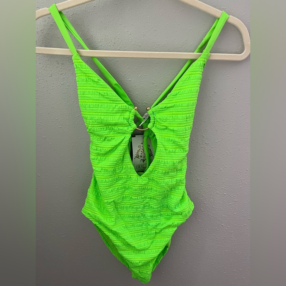 New Becca By Rebecca Virtue Coast One Piece - Lime Juice Size Medium - Picture 3 of 10